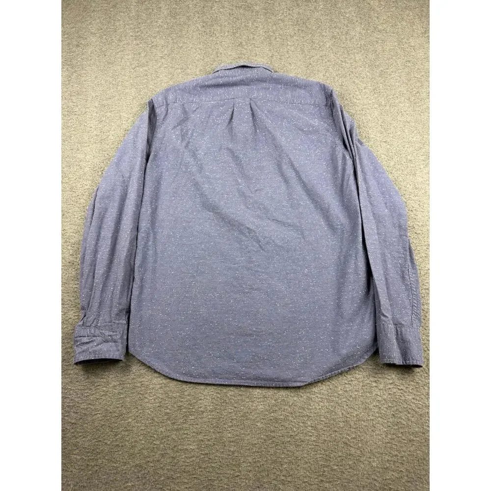 J.Crew Mercantile Men's‎ M Medium Blue Long Sleeve Button Up Shirt Top Flex